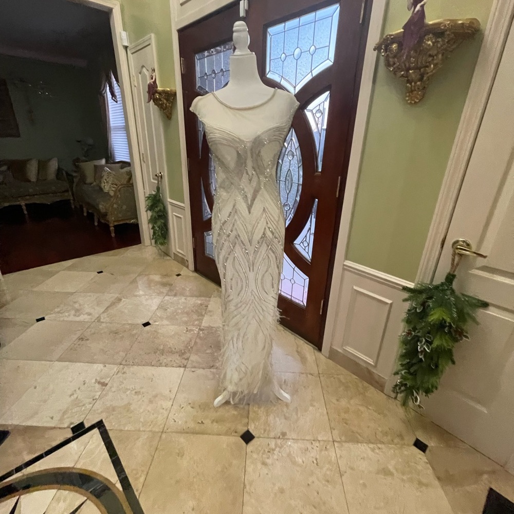 Off-white evening dress